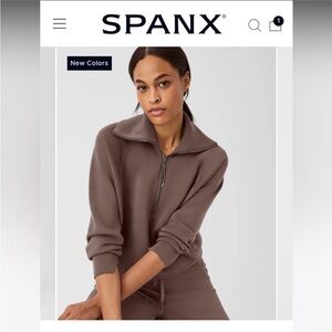 Spanx Air Essentials half zips and wide leg pants set